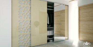 Szafa przesuwna z lustrem minimalistyczna