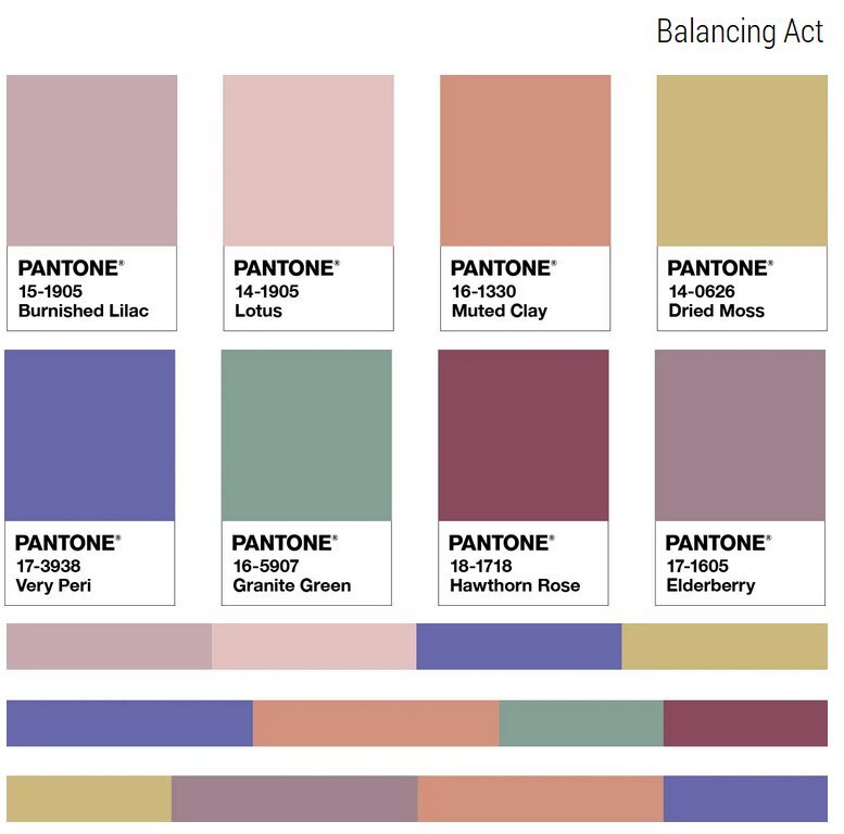 Kolor roku 2022 Very Peri paleta Balancing Act