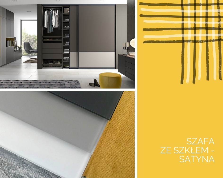 Komandor szafa ze szklem satyna