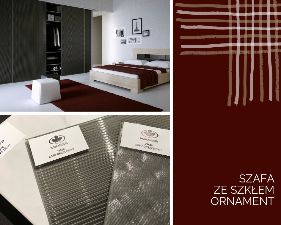 Szafa ze szklem z ornamentem