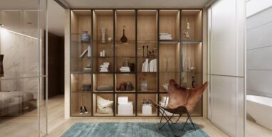 Garderoba z nowoczesnym ragalem w ciemnych ramach 19