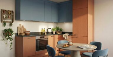 Kuchnia L niebiesko ruda komandor 2