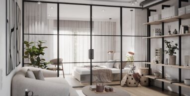 Przeszklenie lumi salon sypialnia kawalerka1