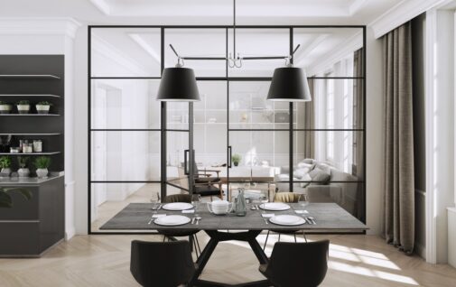 Salon polaczony z jadalnia system lumi 3