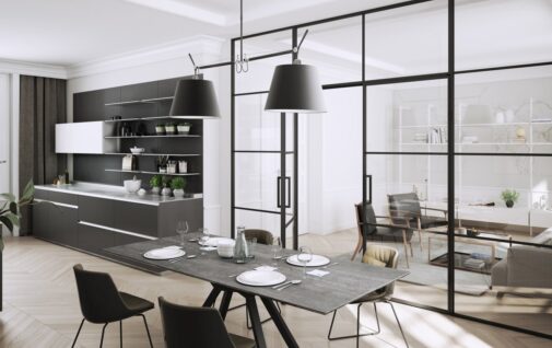 Salon polaczony z jadalnia system lumi 4