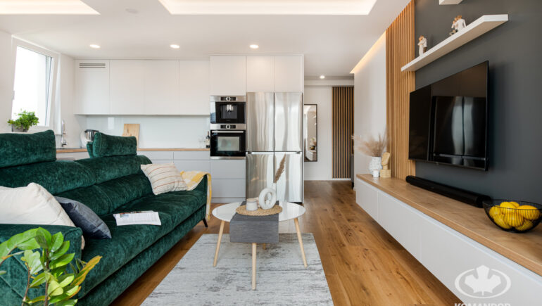 Salon z kuchnia realizacja komandor com