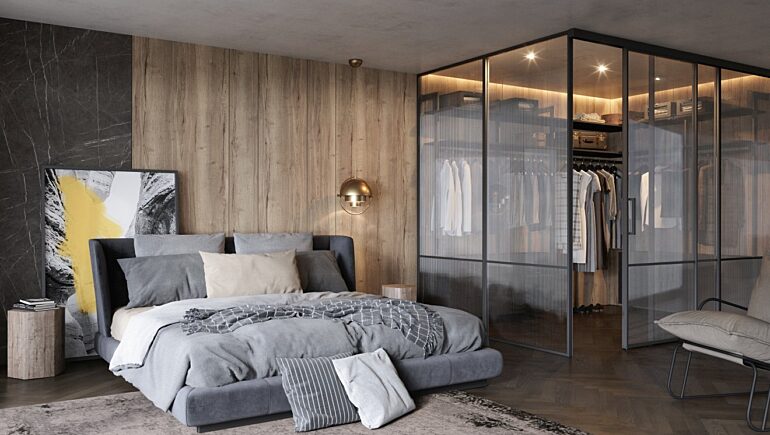 Sypialnia styl loft