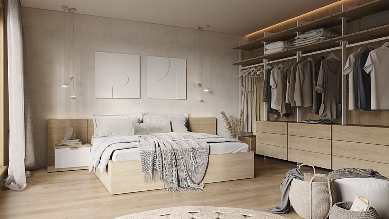 Sypialnia styl neutral