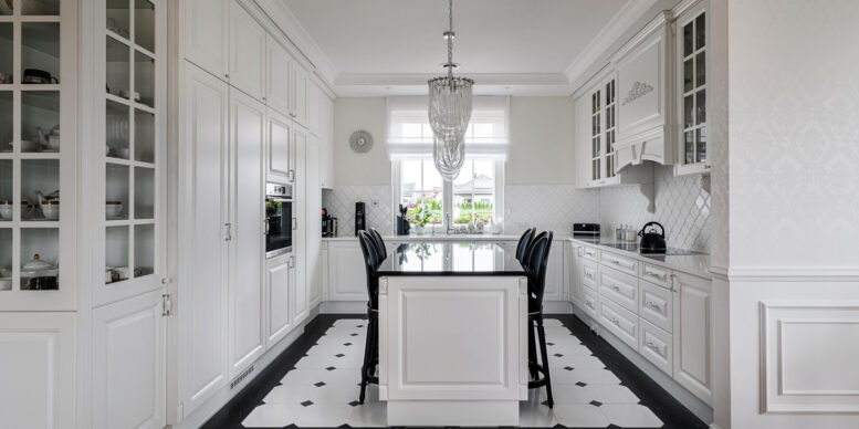 Kuchnia z jadalnia biala glamour 3